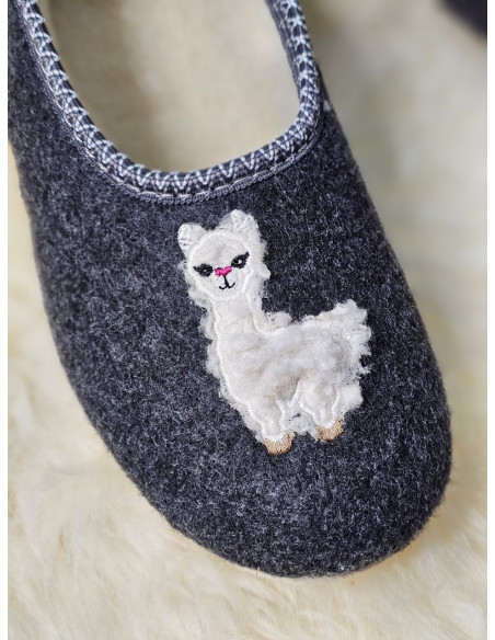 DC 03 Bambosze damskie, baleriny, pantofle z zakrytą piętą, kapcie LAMA, na grubych spodach