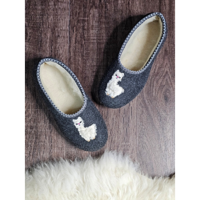 DC 03 Bambosze damskie, baleriny, pantofle z zakrytą piętą, kapcie LAMA, na grubych spodach