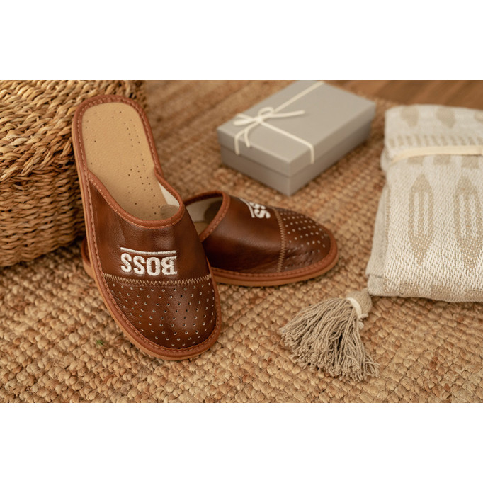 MT01 Kapcie męskie, tanie pantofle na grubych spodach, BOSS