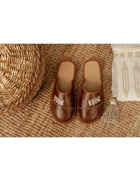 MT01 Kapcie męskie, tanie pantofle na grubych spodach, BOSS