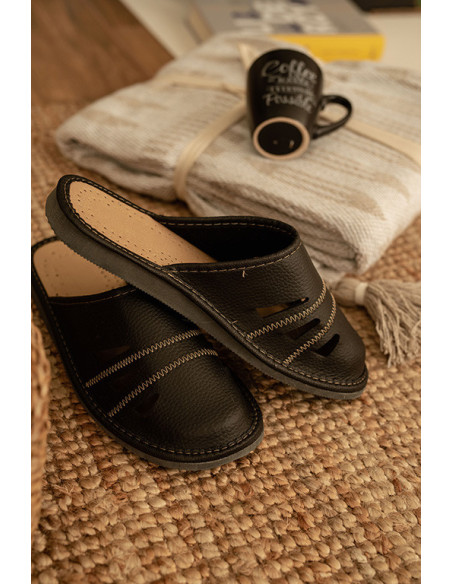 MT09 Kapcie męskie, tanie pantofle na grubych spodach