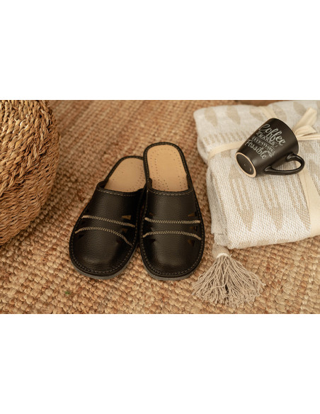 MT09 Kapcie męskie, tanie pantofle na grubych spodach