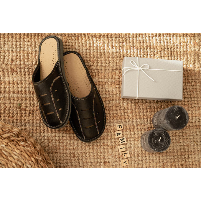 MT12 Kapcie męskie, tanie pantofle na grubych spodach, 9 dziur