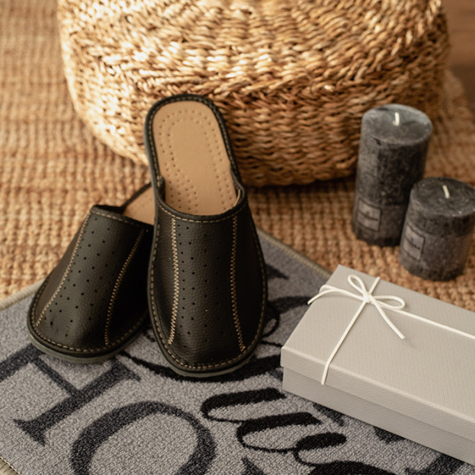 MT14 Kapcie męskie, tanie pantofle na grubych spodach