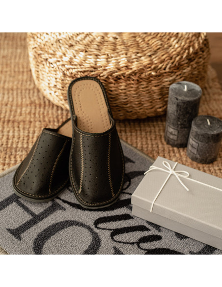 MT14 Kapcie męskie, tanie pantofle na grubych spodach