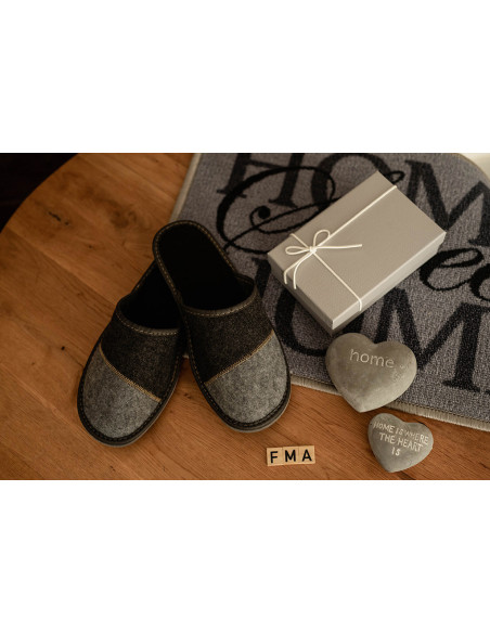 MT15 Kapcie męskie, tanie pantofle z filcu na grubych spodach