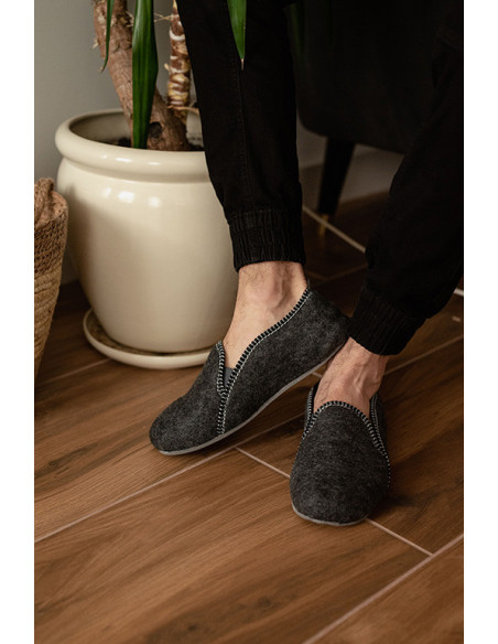 MC 03 Bambosze męskie nieocieplane, kapcie z piętą, 2 gumki, przejściówki męskie z  pianką wewnątrz