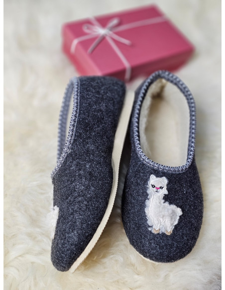 Bambosze damskie, baleriny, pantofle z zakrytą piętą, kapcie LAMA, na grubych spodach