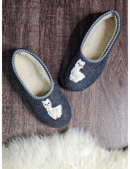 Bambosze damskie, baleriny, pantofle z zakrytą piętą, kapcie LAMA, na grubych spodach