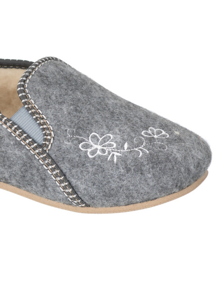 Bambosze damskie, baleriny, pantofle z zakrytą piętą, kapcie haft 2 gumki, na grubych spodach