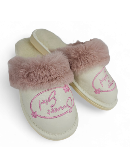 Ocieplane kapcie damskie, ciepłe pantofle wsuwane