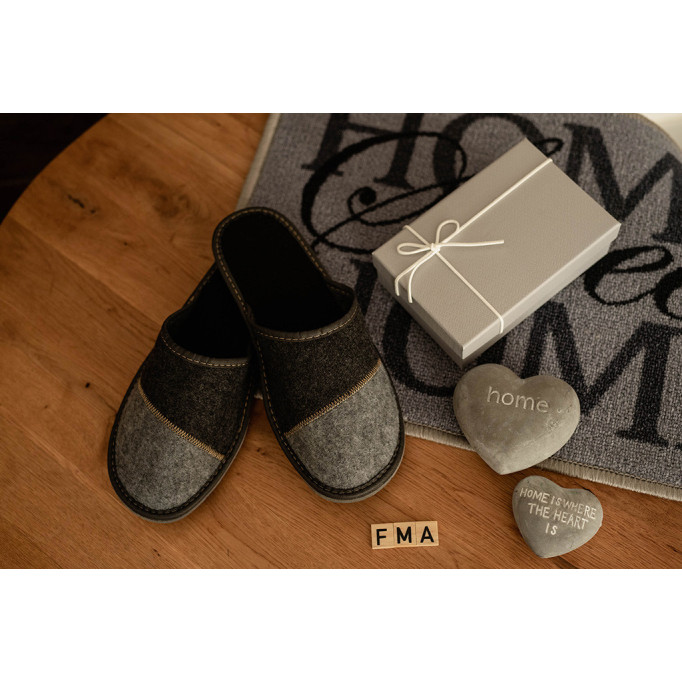 copy of MT15 Kapcie męskie, tanie pantofle z filcu na grubych spodach