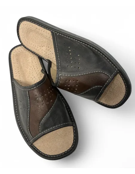 copy of MSK 11 Skórzane kapcie męskie, pantofle ze skóry