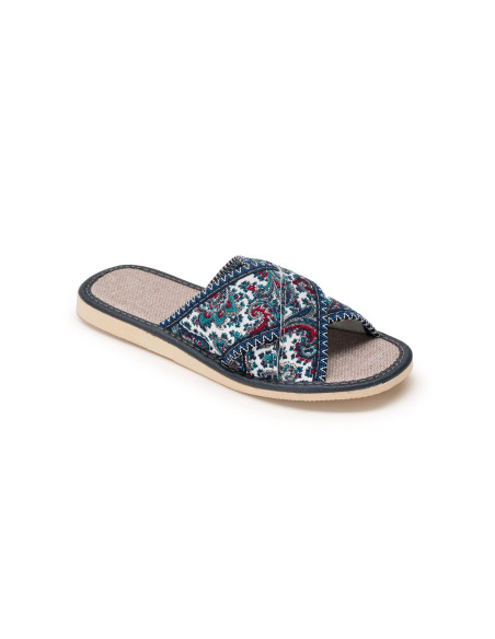 Pantofle damskie, Kapcie krzyżaki niebieskie FMA DT006