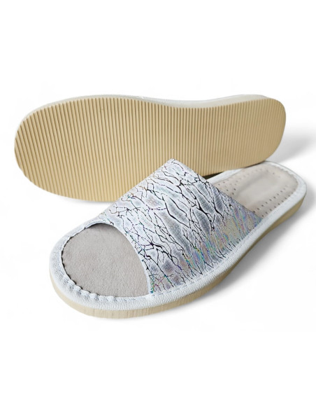 DSK 01 Skórzane kapcie damskie, pantofle ze skóry