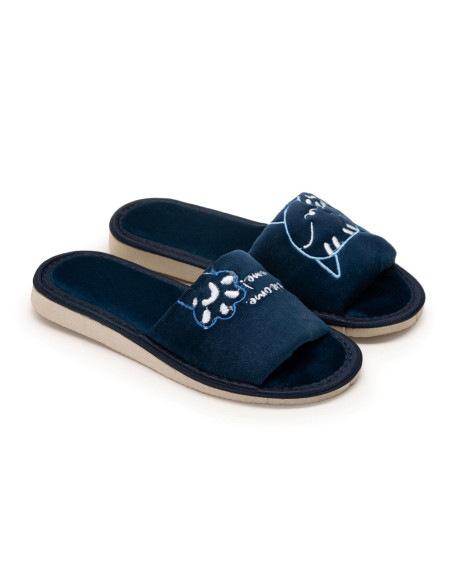 DLN 08 Kapcie damskie, pantofle frotte, welcome home, 3 kolory