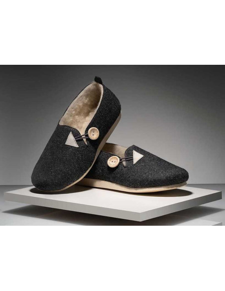 DC 01 Bambosze damskie, baleriny, pantofle z zakrytą piętą, kapcie z guzikiem na grubych spodach